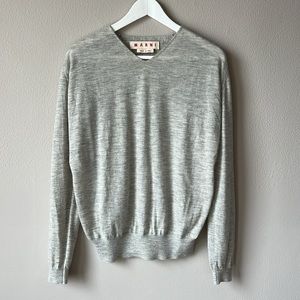 Vintage Marni Cashmere Sweater, in a Fine Gauge Knit (Heather Grey) Italian-Made